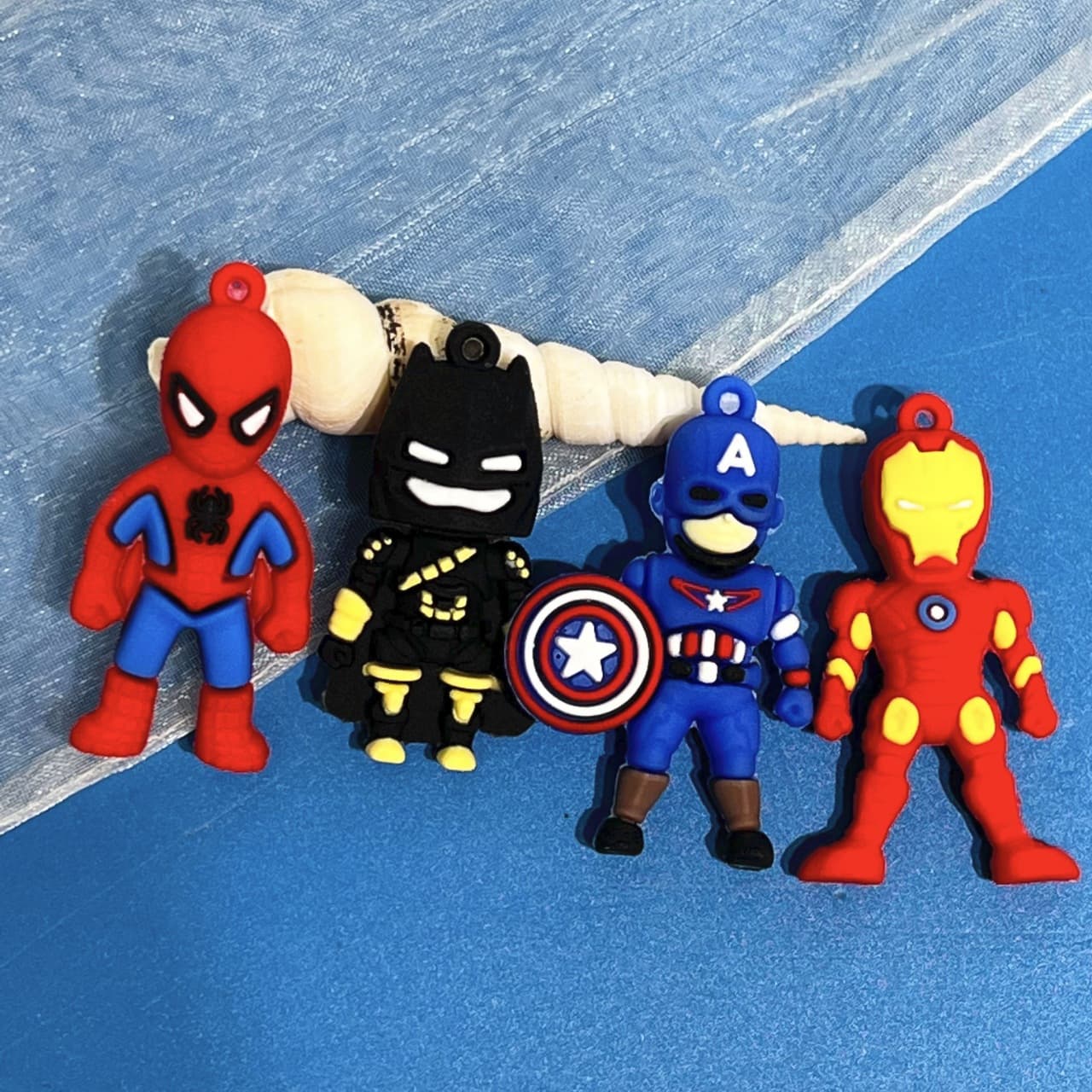 Cartoon Avengers Spider-Man Iron Man Captain America Doll Keychain Q Version Pendant Blind Box Gift