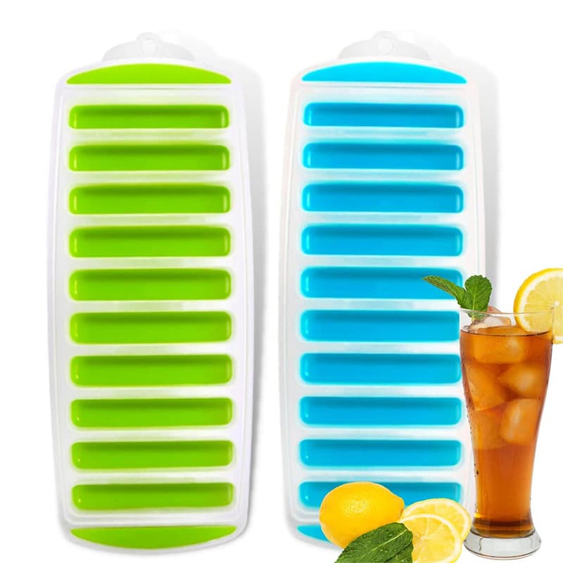 10-Cavity Food-Grade Creative Ice Cube Mold, Home Ice Cube Maker, Homemade Long Square Extrusion Ice Cube Mold