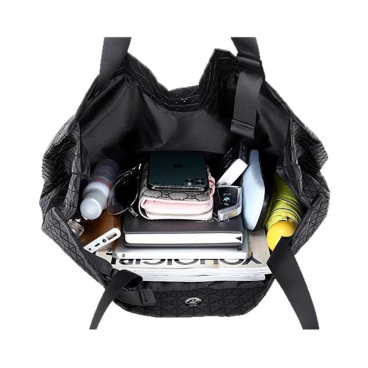Japanese Diamond Pattern Unisex Shopping Bag Silicone Large Capacity Tote Travel Handbag Storage