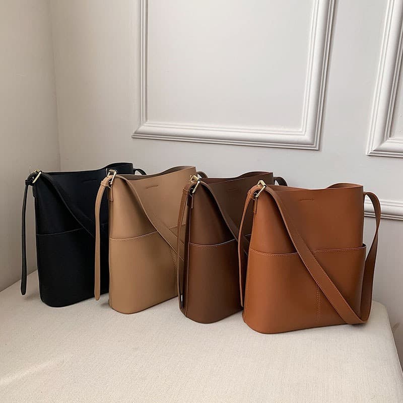 Lady Bag New Style Women's Bag Simple Versatile High-Quality Large Capacity Design Shoulder Bag Crossbody Bucket Bag