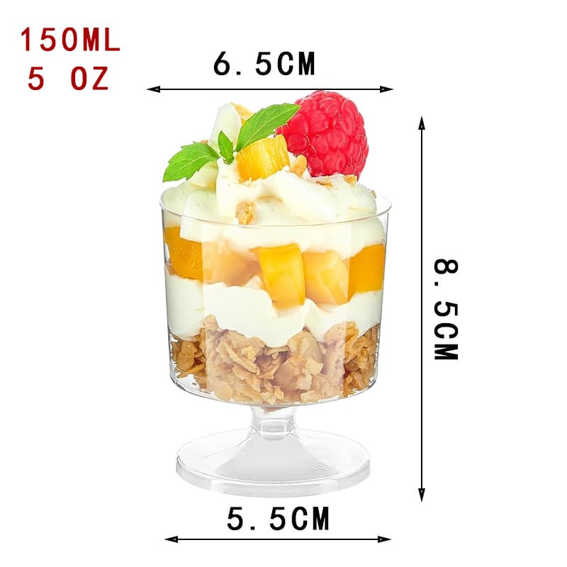 Mousse Cup Dessert Table Pudding Cup Disposable Plastic Transparent Cup Square Mini with Lid Creative Box