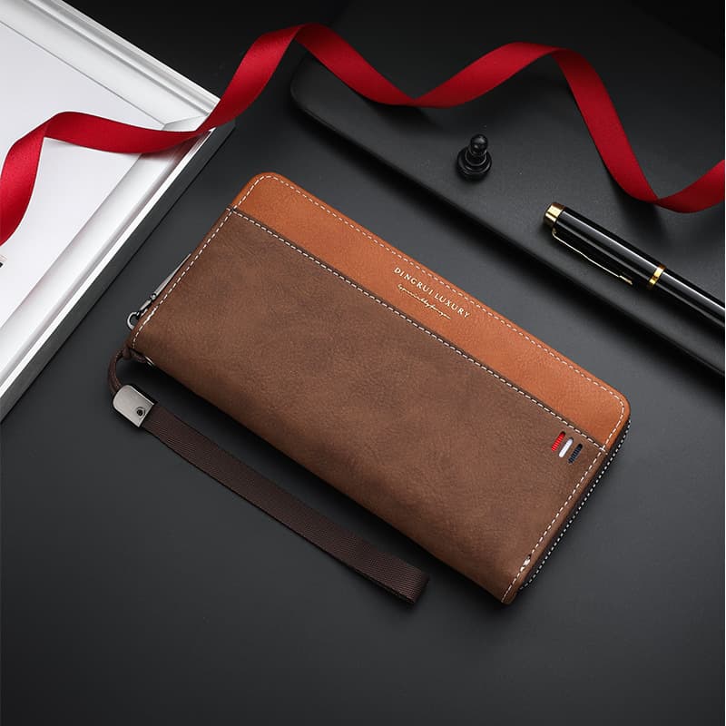 New Men's Wallet with Multiple Card Slots, Simple Long Wallet, Large Capacity Clutch Bag, Factory Ready Stock for Cross-Border Selection