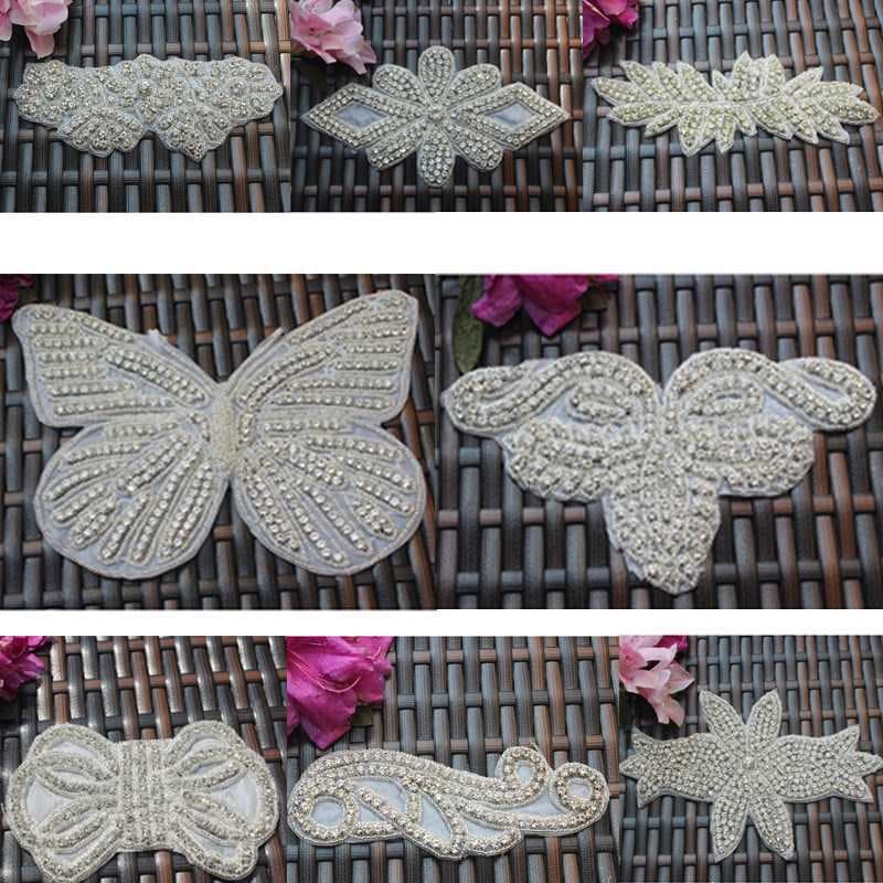 Rhinestone fabric patch with bead embellishments for DIY dresses, waist materials, clothing accessories, pearl headpieces, and rhinestone trims