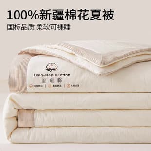 Class A 100% Xinjiang Cotton Quilt Solid Color Summer Cool Quilt Cotton Air Conditioning Quilt for Students Dormitory Full Cotton Washable