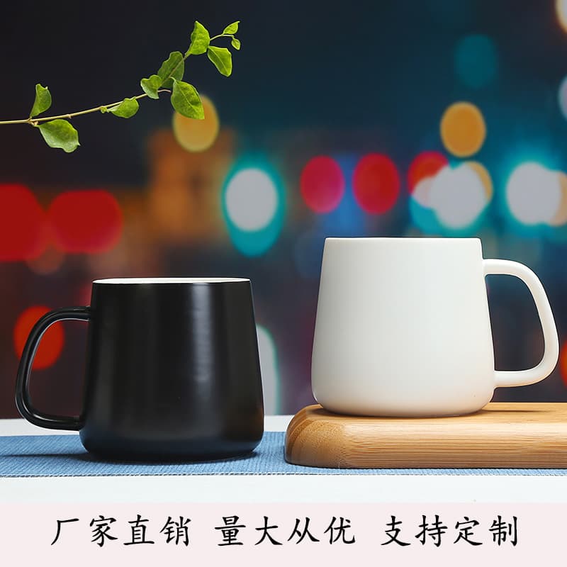 Mug with Lid and Spoon Creative Home Office Cup Personality Trendy Coffee Ceramic Cup Custom Logo Bone China