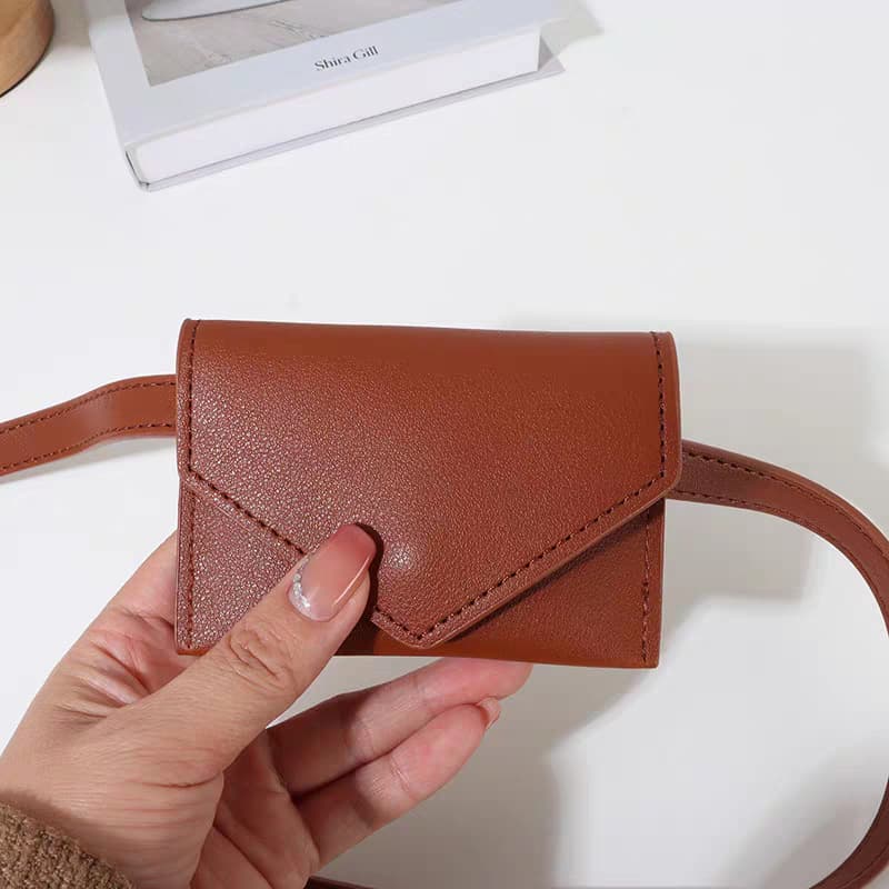 Korean Ins Blogger Same Style Double-Layer Belt Waist Bag Waist Belt Decorative Belt Accessory Bag Trendy