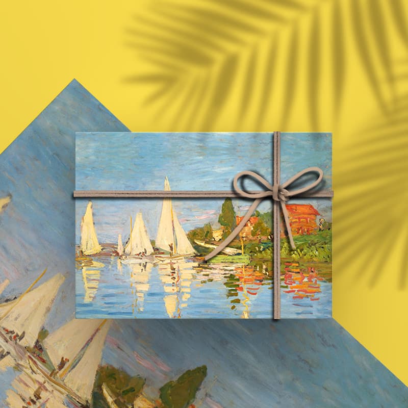 Spot wholesale Monet Van Gogh's world famous paintings diy book cover paper small gift wrapping paper student book bag book paper