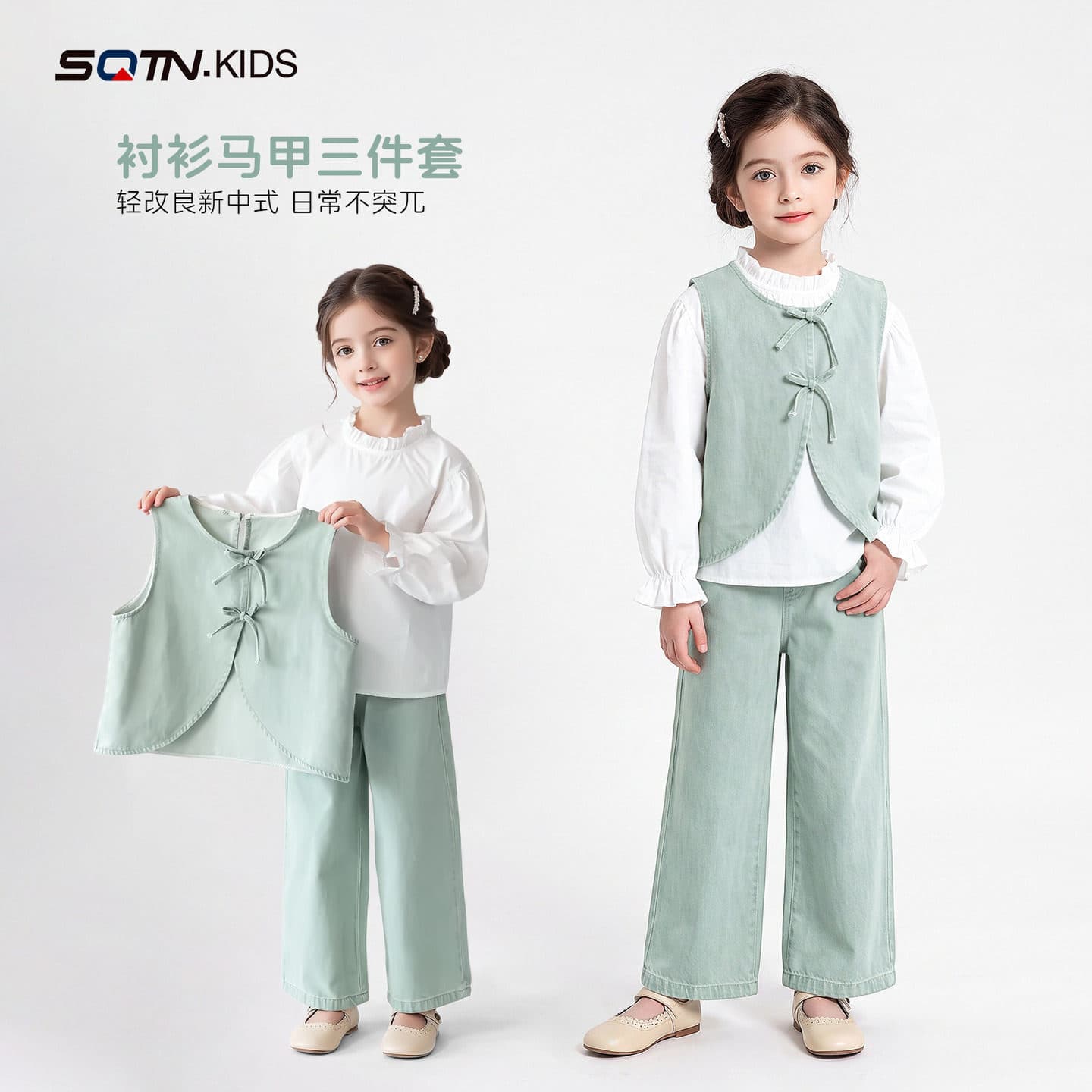 Girls Spring Autumn 2026 New Chinese Style Set Children's Autumn Clothing Fashionable Stylish Junior High School Girls Kids Wear