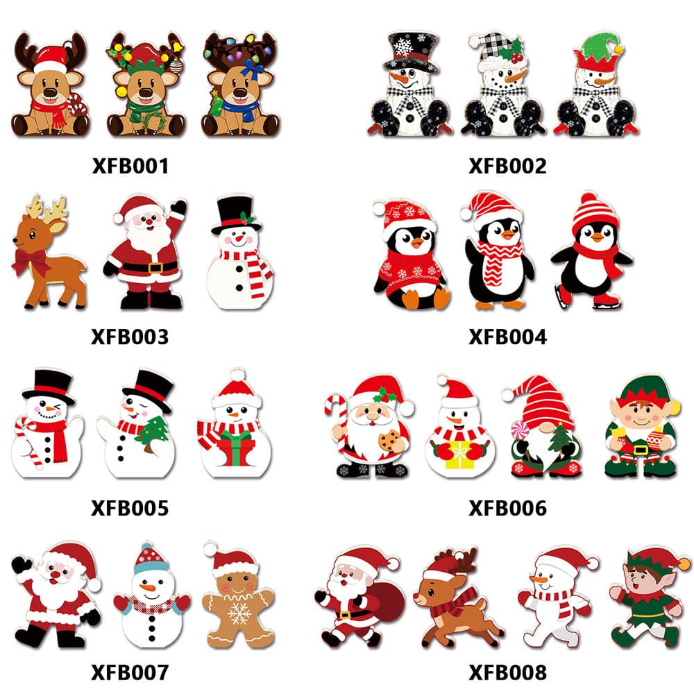 XFB001-008 Cross-border Christmas Deer Snowman Ornament, Holiday Party Home Decor Foam Board Display Stand