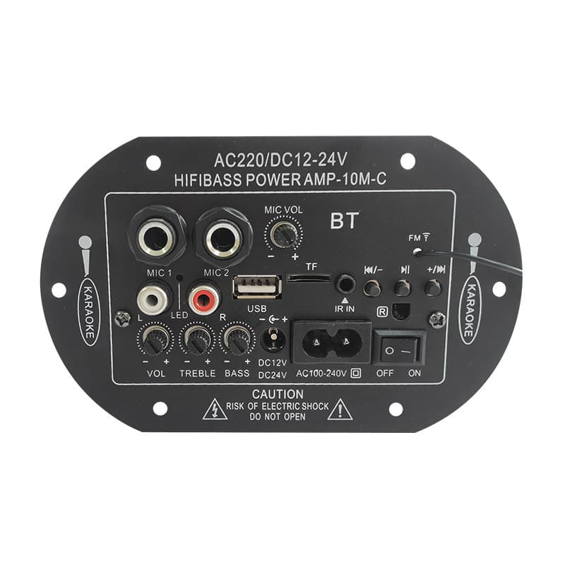 Cross-border Bluetooth Amplifier Board 6/8/10 Inch Triple-Use Car Digital Amplifier Board with 2 Microphone Inputs