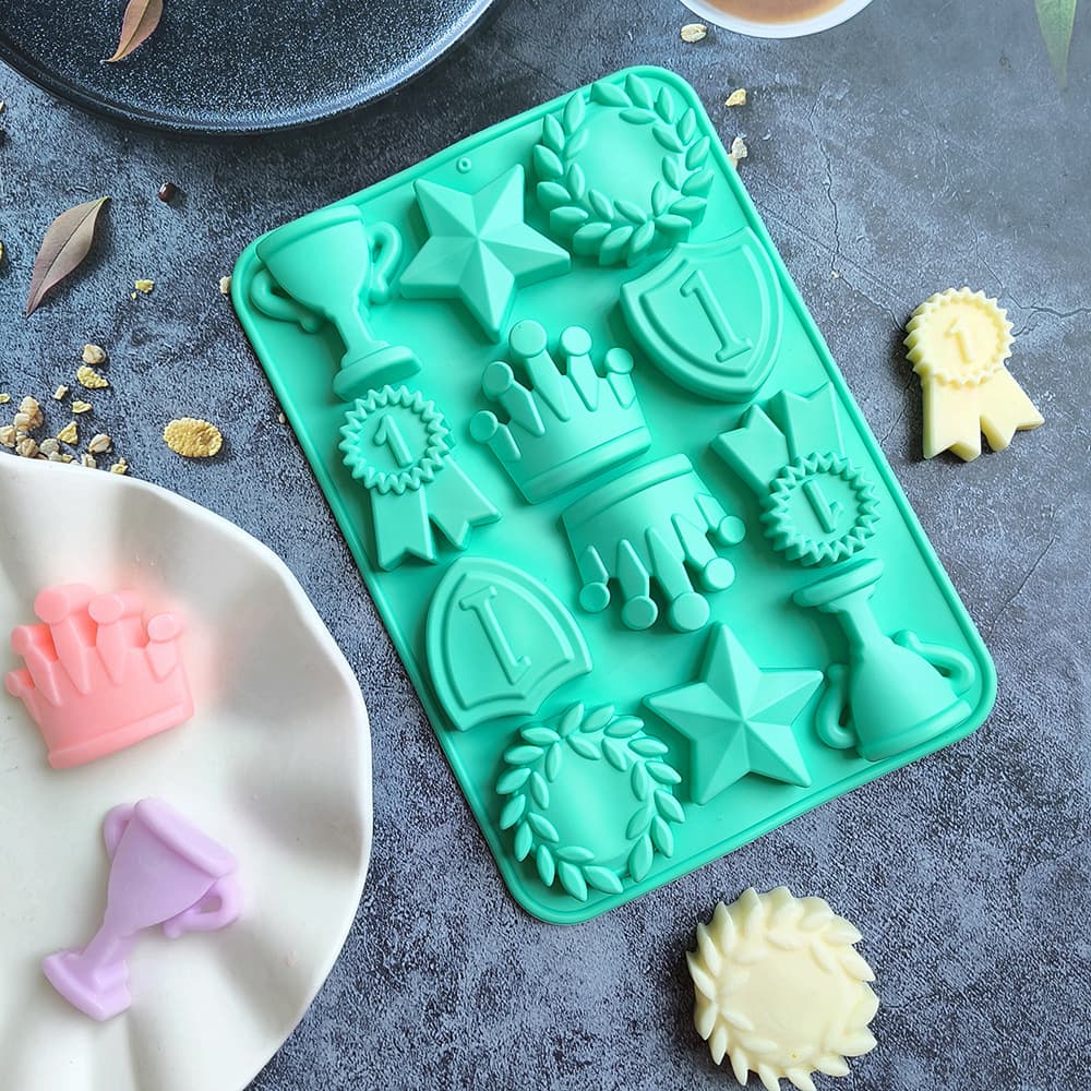 Mini Silicone Mold Cake Chocolate Mold 3D Cookie Ice Tray Baking Mold Gold Cup 440