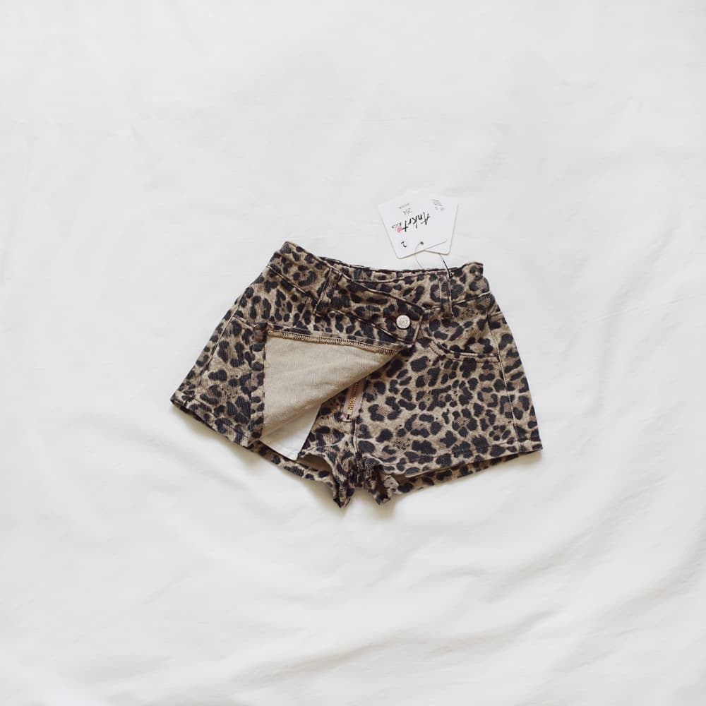 Cross-border Mother-Daughter Set Spring/Summer Girl's Leopard Print Fashion Denim Shorts Skirt Children's Dress Asymmetric Skirt
