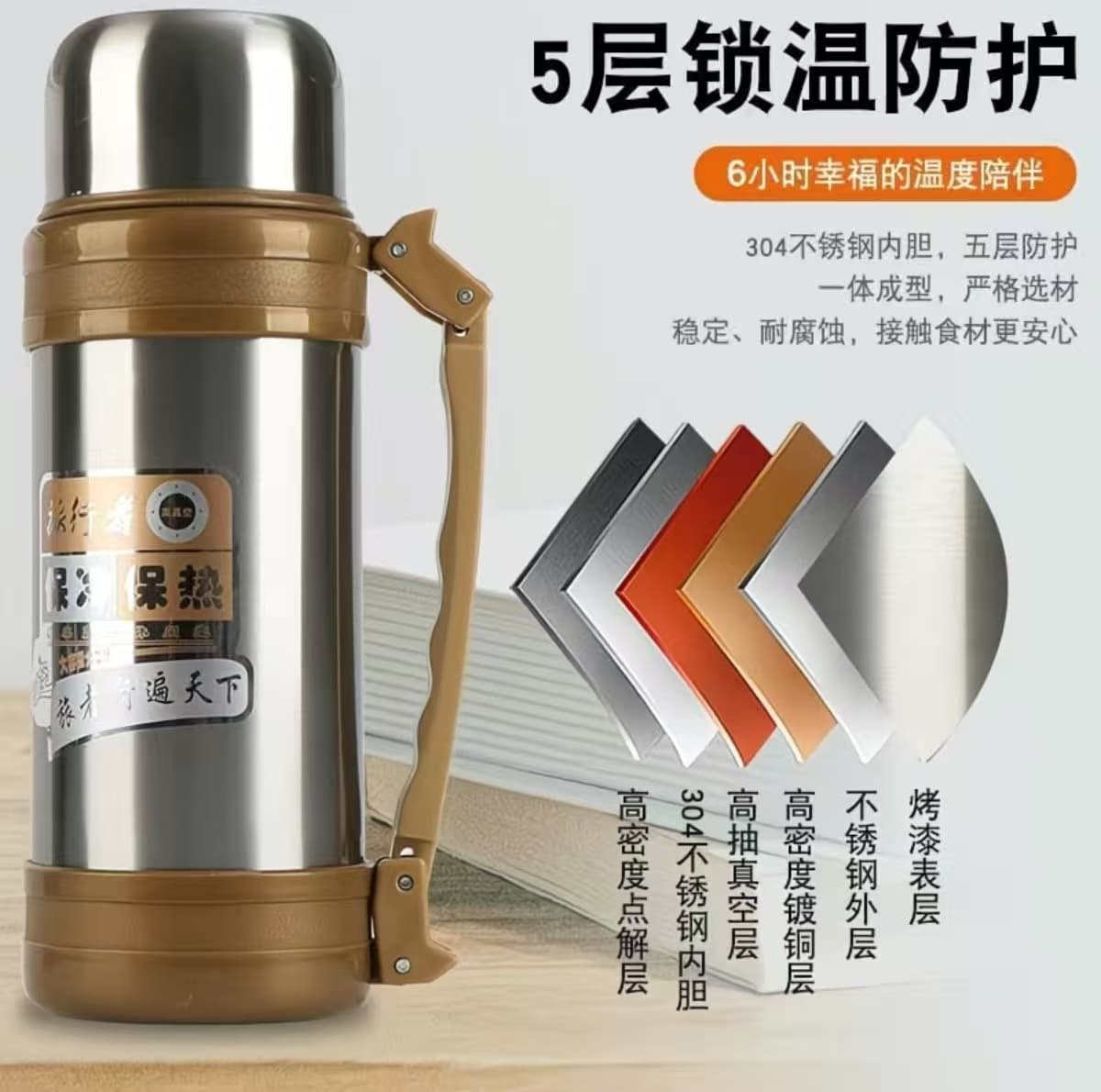 304 Stainless Steel Vacuum Insulated Travel Flask Large Capacity Car Mug Outdoor Sports Water Bottle Travel Business Water Bottle