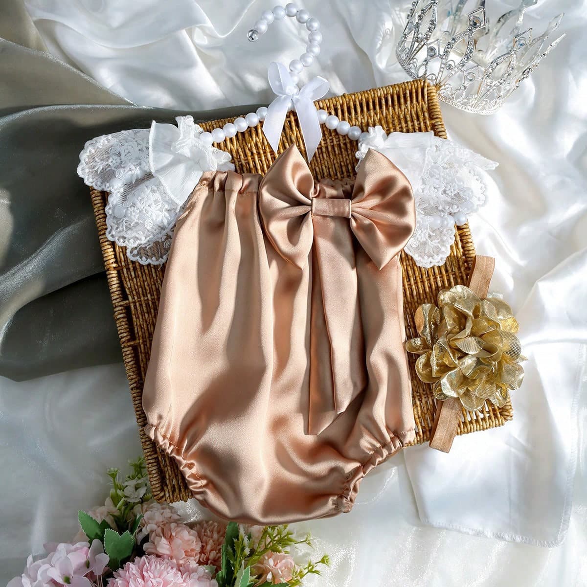Full Moon Baby Ceremony Photo Suit Baby Summer Two-Piece Suit Newborn Photo Suit