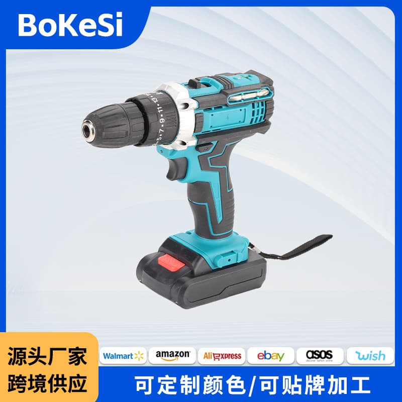 Home Multi-Function Cordless Hand Drill Rechargeable Wireless Pistol Drill Cross-Border Trade Portable Lithium-Ion Impact Drill Set