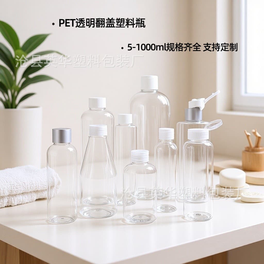 Transparent Flip-Top Plastic Bottle 30/50/100ml Cosmetic Refill Bottle 300ml Gel Bottle Lotion Squeeze Bottle