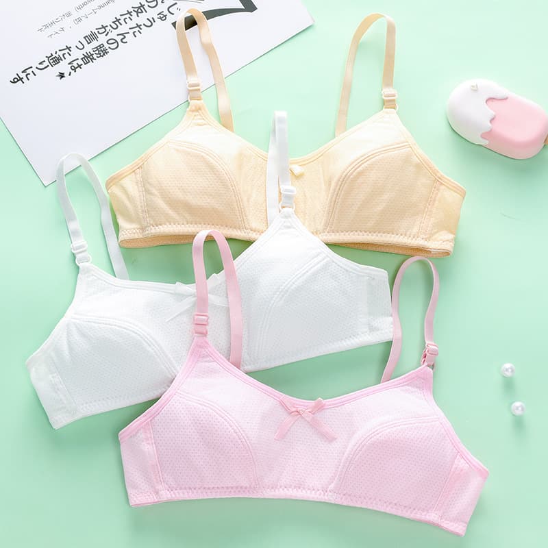 Teenage Camisole Bras for Big Kids, Students, Middle School Students Aged 9-16, Puberty Development Girls, Lightly Padded Thin Underwear