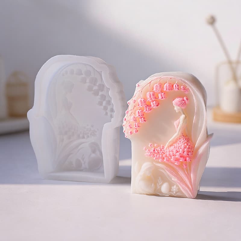 Lily of the Valley Girl Dream Series Aromatherapy Candle Silicone Mold DIY Three-dimensional Candle Portrait Relief Handmade Ornament
