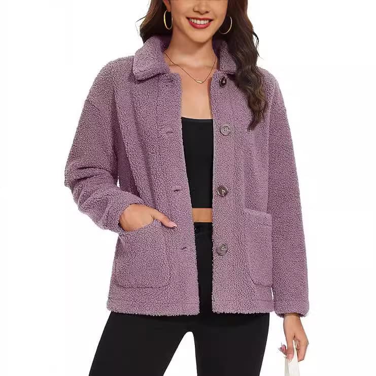 Amazon New Women's Faux Fur Jacket Fuzzy Warm Winter Coat Teddy Coat Long Sleeve with Pockets