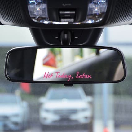 Cross-border hot sale not today satan rear view mirror English car sticker waterproof rear mirror sticker glass sticker