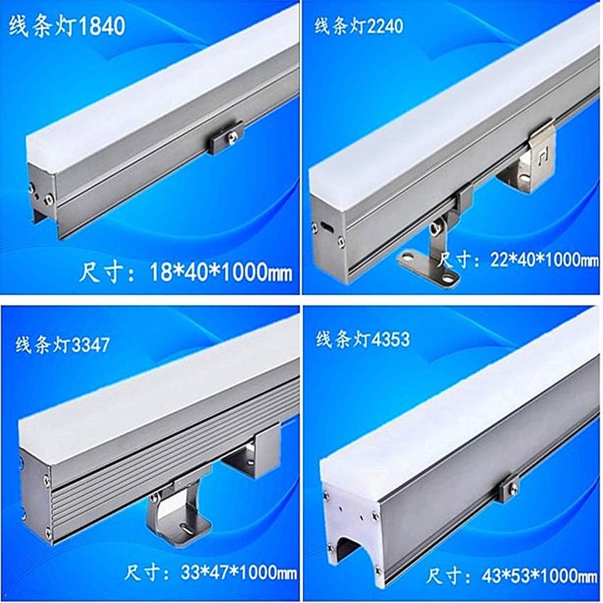 Acrylic Face Shield Linear Light Engineering Color Shading Wall Wash LED Linear Light Building Outline Light