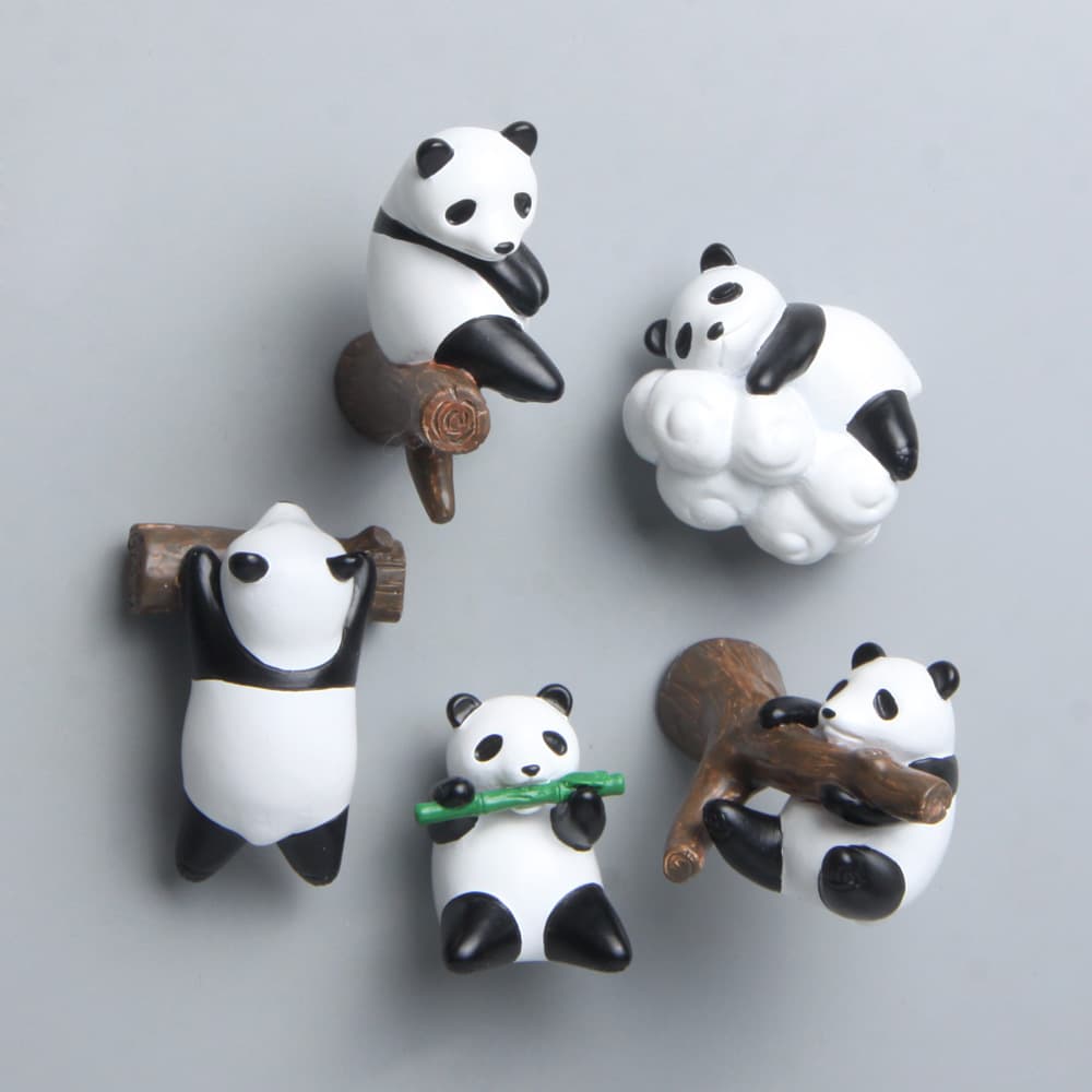 5 cute panda bamboo tree branches creative three-dimensional magnetic buckle refrigerator magnet stick mobile phone shell material