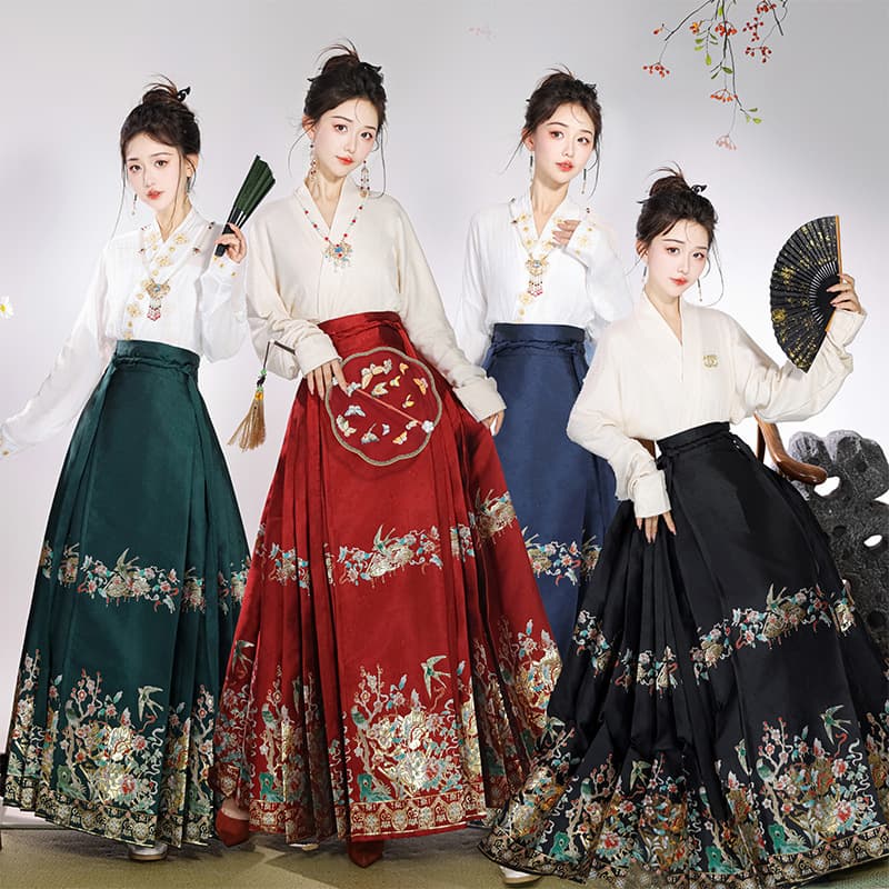 2023 New Horse-Face Skirt Engagement Dress Red Set New Chinese National Style Woven Gold Zhuanghua Hanfu Toast Dress Autumn Winter