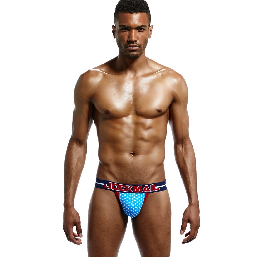 Fashion Low-Rise Men's Underwear Sexy Thong Double Thong Star Print Breathable Men's Erotic Underwear
