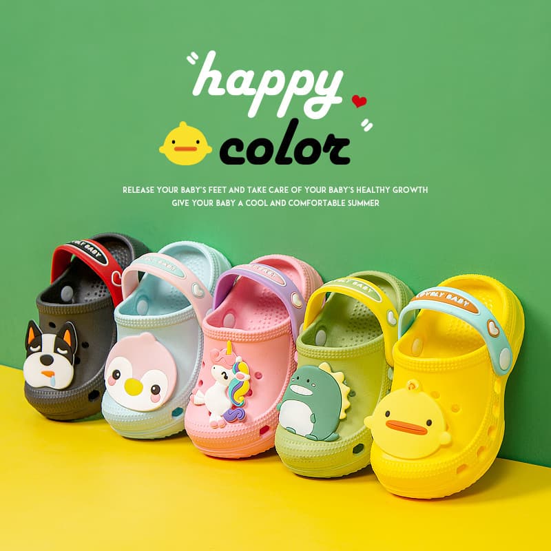 Happy Mary Children's Crocs Sandals Summer EVA Non-Slip Boys and Girls Sandals Toddler Beach Shoes