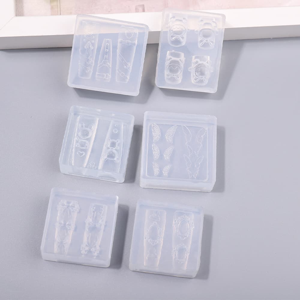 Nail art 3D carved template silicone mold bow and other patterns silicone mold nail art accessories tools