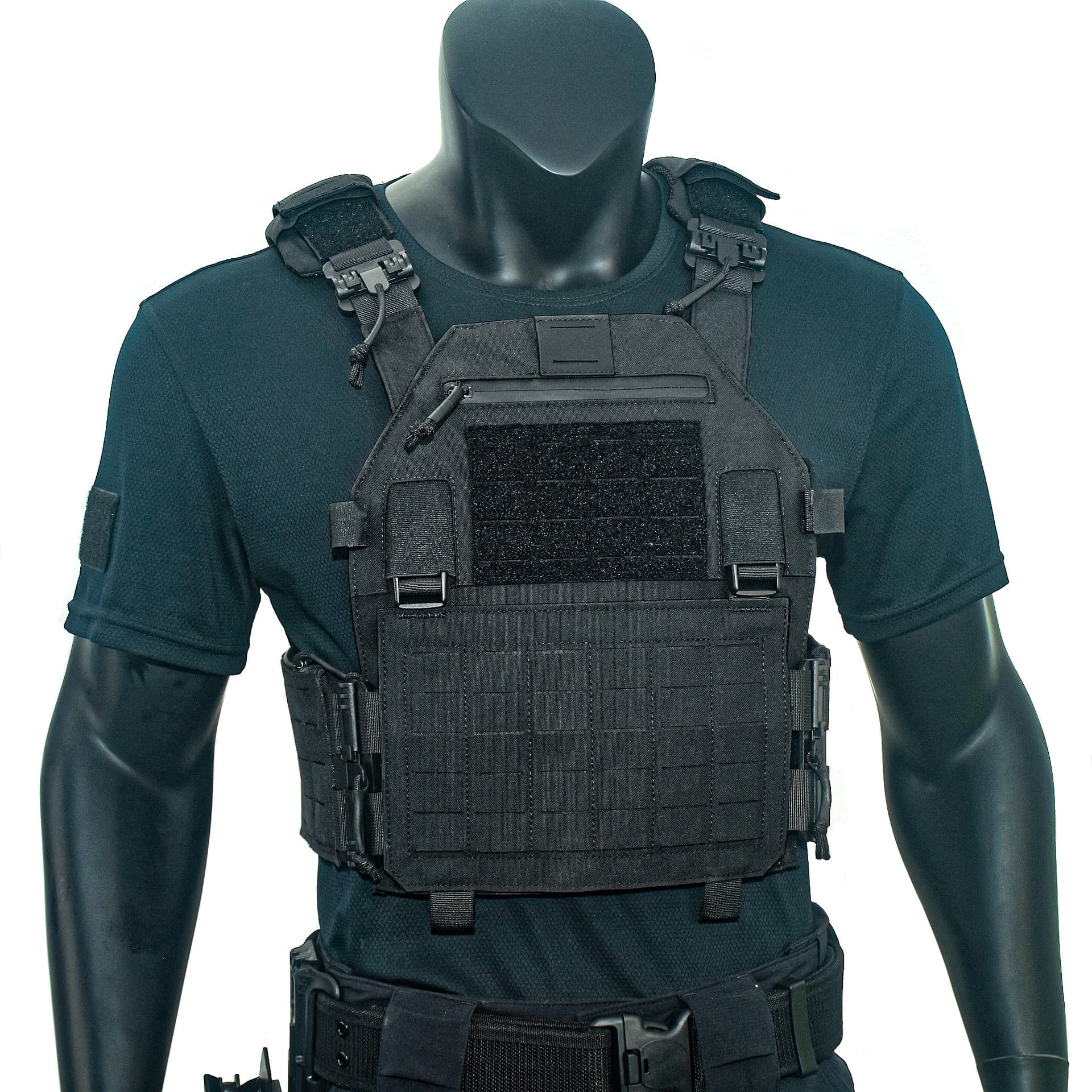 Amazon cross-border tactical vest, black, laser-cut, outdoor, wear-resistant, quick-release, lightweight, foreign trade factory stock.