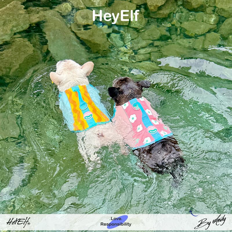 HeyElf Dog Swimwear Pet Life Jacket French Bulldog Pug Buoyancy Swimming Clothes Bichon Border Collie Outdoor Anti-Drowning