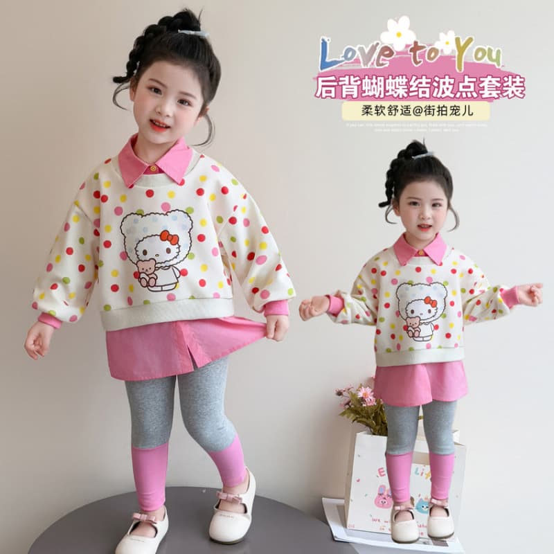 Girls' spring and autumn sports suits 2026 new fashionable children's and girls' clothing spring sweatshirts