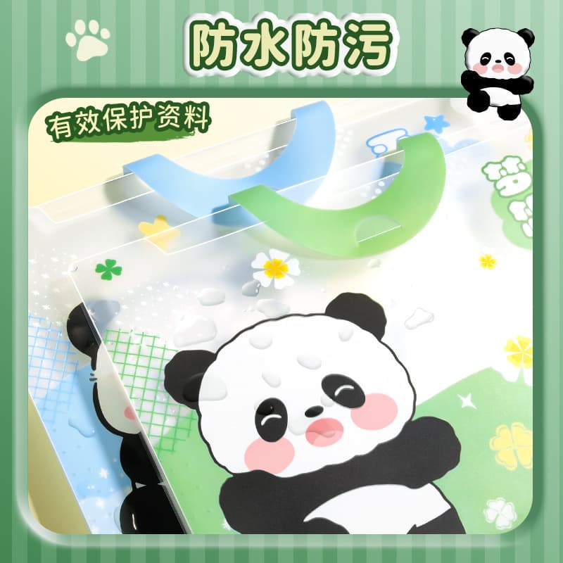 Panda Buckle Organizer File A4 Student Large Capacity Multi-Layer Exam Paper Folder Storage Bag Material Classification Insert Pages