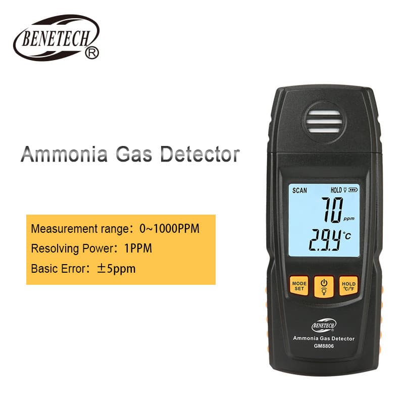 Biaozhi GM8806 Ammonia Detector, Measures NH3 Concentration in Air with Digital Display