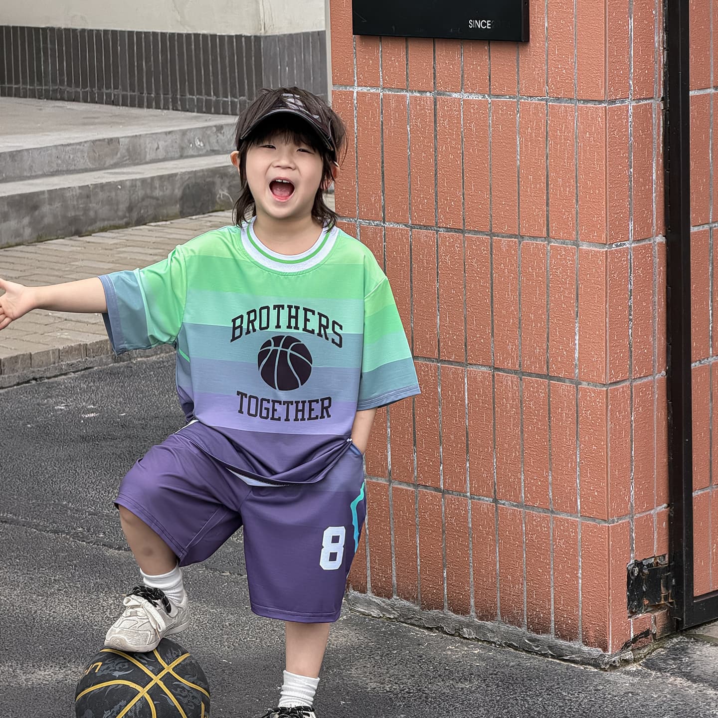 Mian Xiao Pu Boys' Set Children's Summer Basketball Uniform 2026 New Korean Style Short Sleeve Breathable Quick-Dry Sports Kids' Clothing