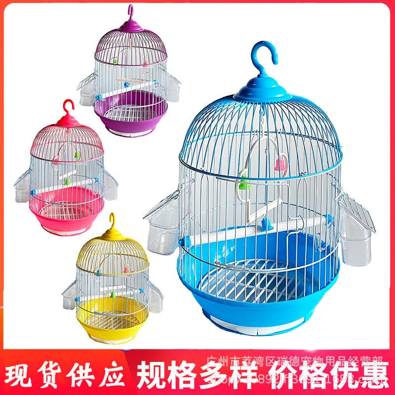 Round Bird Cage Parrot Cage Lovebird Small Finch Pearl Bird Cage Pet Bird Cage Wholesale Cage