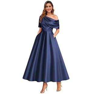 AliExpress Cross-border Banquet Evening Dress 2026 New Slim Fit Satin Long Dress Party Adult Ceremony Dress for Women