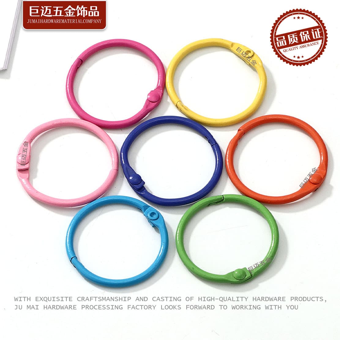 Colorful Key Ring Baked Paint Card Ring Book Ring DIY Accessories Metal Hanging Ring Open Ring Bell Pendant