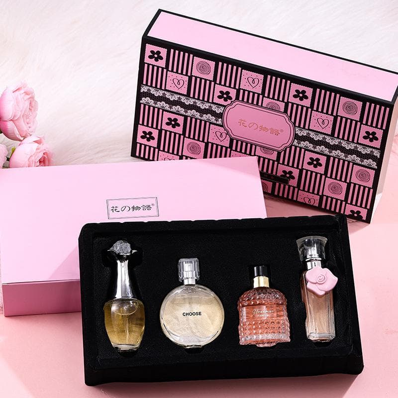 Flower Whisper Women's Perfume Gift Set Encounter True Me 4-Piece Set Floral Fruity Fragrance Long-Lasting TK Cross-Border Best Seller