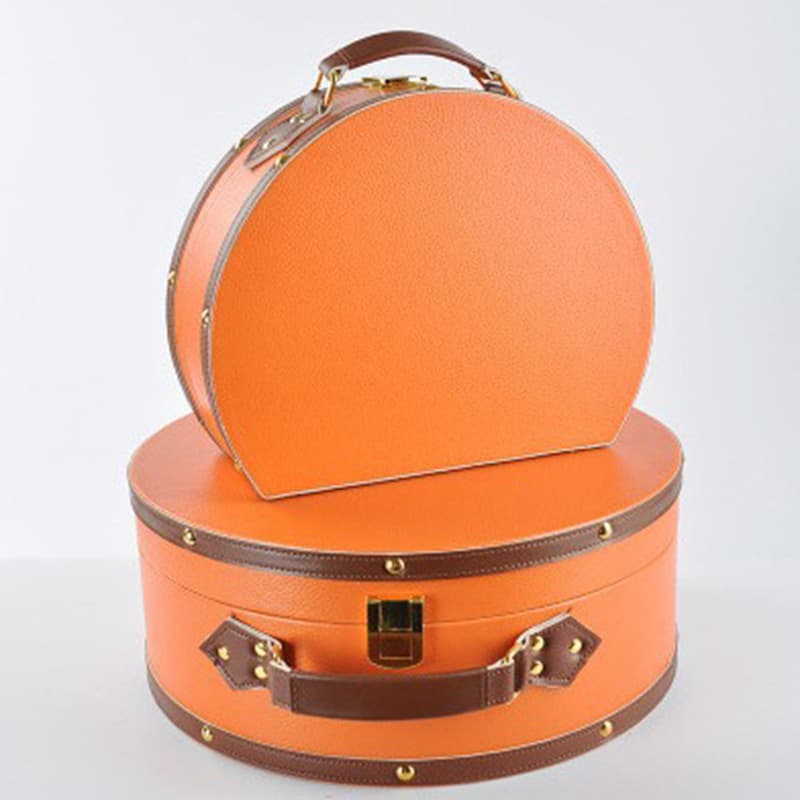 Half-Round Handle Storage Box Showroom Closet Leather Storage Organizer Soft Decoration Ornament Photography Prop
