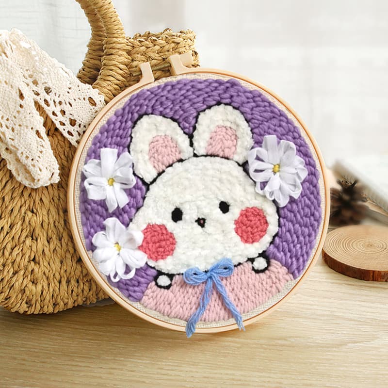 Russian Punch Needle Embroidery Kit, DIY Punch Needle Cross Stitch Yarn Embroidery, Tufting Craft Kit