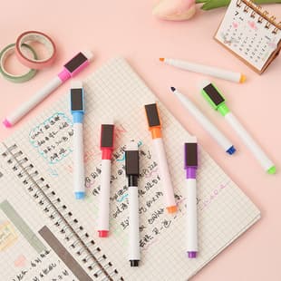 Custom printed with logo, multi-color magnetic erasable pen, colorful ink pen, easy to write and erase, office stationery whiteboard pen