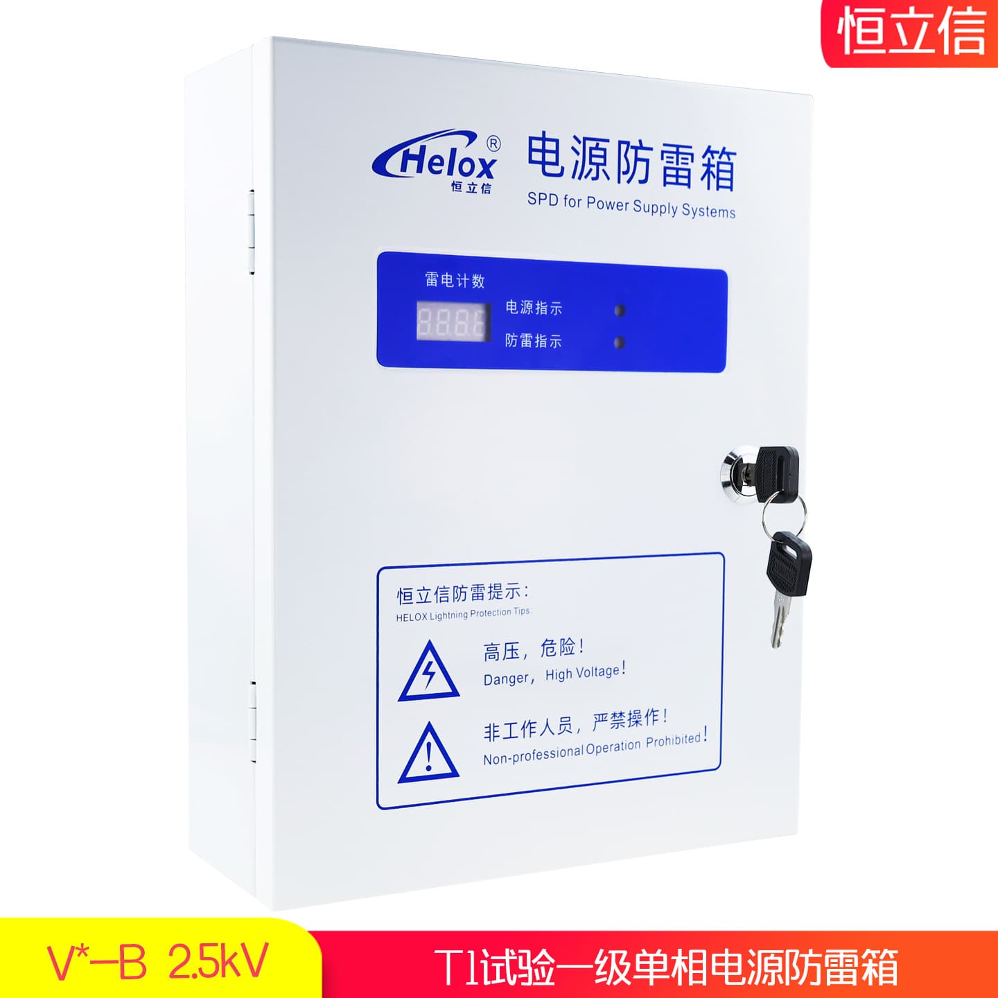 Henglixin 220V Class 1 Power Surge Protection Box T1 Test Class B Power Surge Protective Device Arrester Box 2.5kV