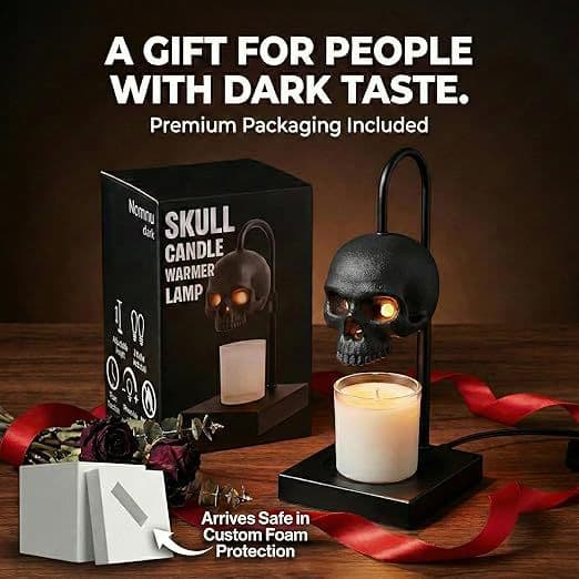 Timed Dimming Skull-Shaped Table Lamp Decorative Lamp Wax Melter Lamp Adjustable Height Living Room Bedroom Table Lamp Aromatherapy Lamp