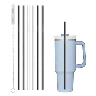 Stainless Steel Straw Car Cup Straight Straw Bent Straw Stirring Metal Straw Cleaning Brush Filter Straw Spoon Drink Straw