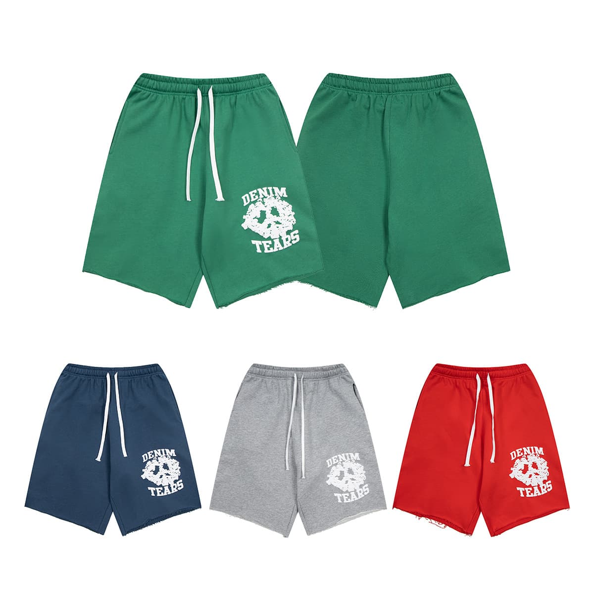 Cross-border Denim Tears Shorts kapok pattern printed summer shorts for men and women same style dropshipping