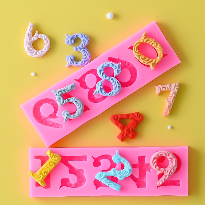 09 Number Letter Silicone Fondant Mold DIY Cake Decoration English Chocolate Mold Birthday Decoration Mold