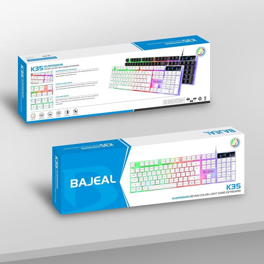 BAJEAL K35 luminous keyboard wired usb game colorful backlight laptop universal keyboard wholesale