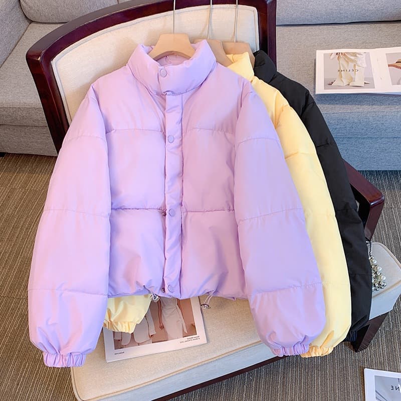 Winter new Korean style down jacket for women short 2025 loose stand-up collar small fashion thickened bread jacket
